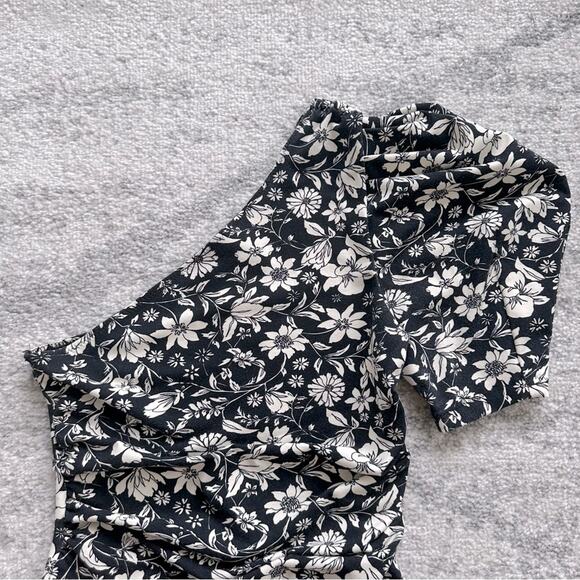 Free People Somethin Bout You Floral One Shoulder Puff Sleeve Bodysuit Size XS - Picture 7 of 10